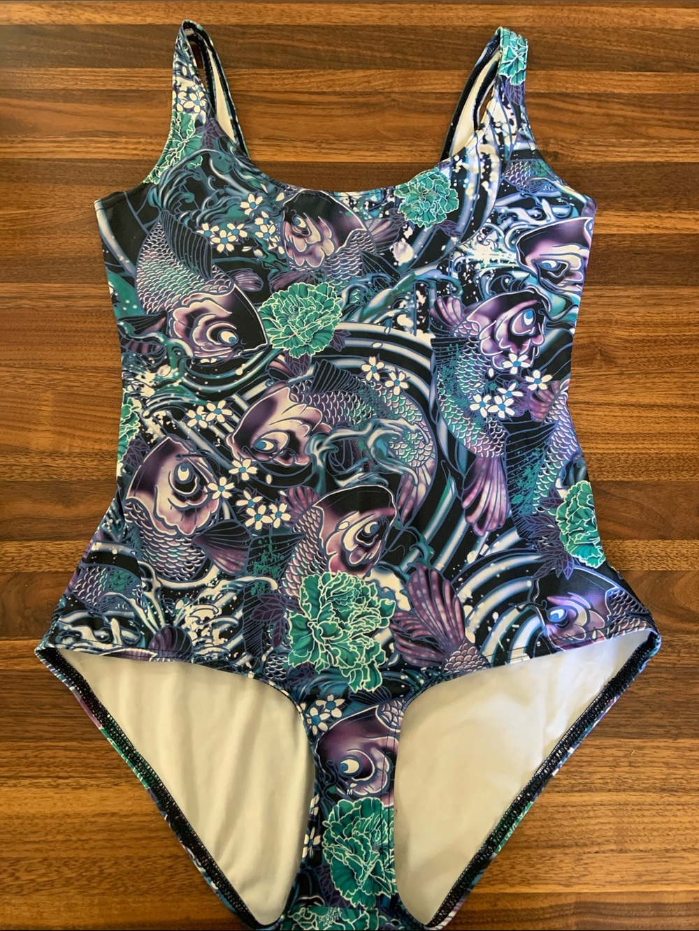 Blackmilk Teal, Purple & Aqua Koi Bodysuit